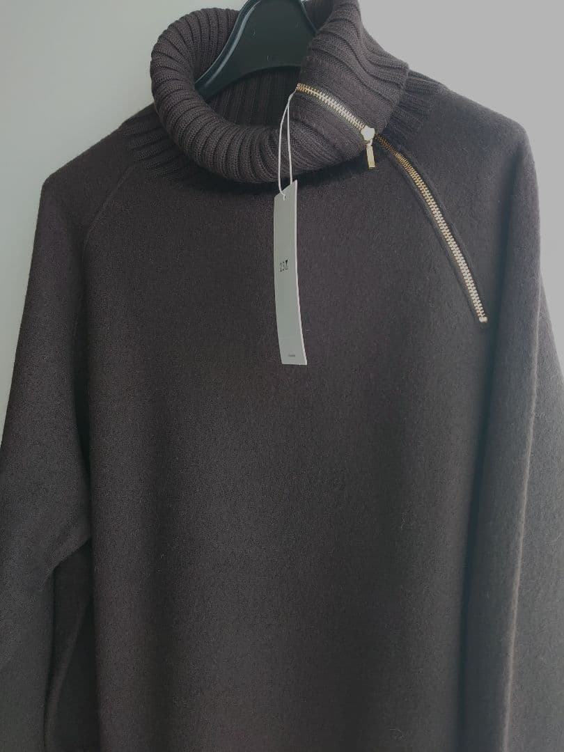 23区 今季ボイルドウールコンビ ジップ タートルニット