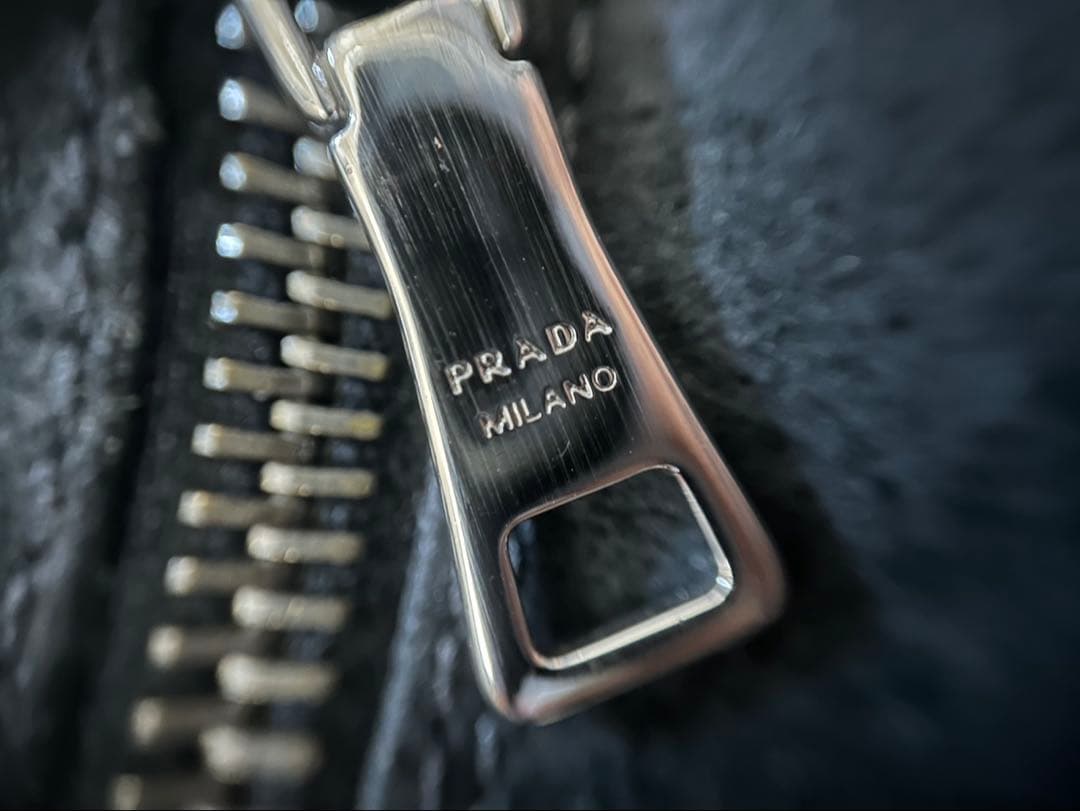 PRADA/レースアップブーツ/size40.5/黒/スエード/サイドジップ