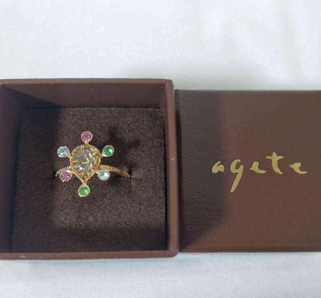 アガット K10 シトリン リング