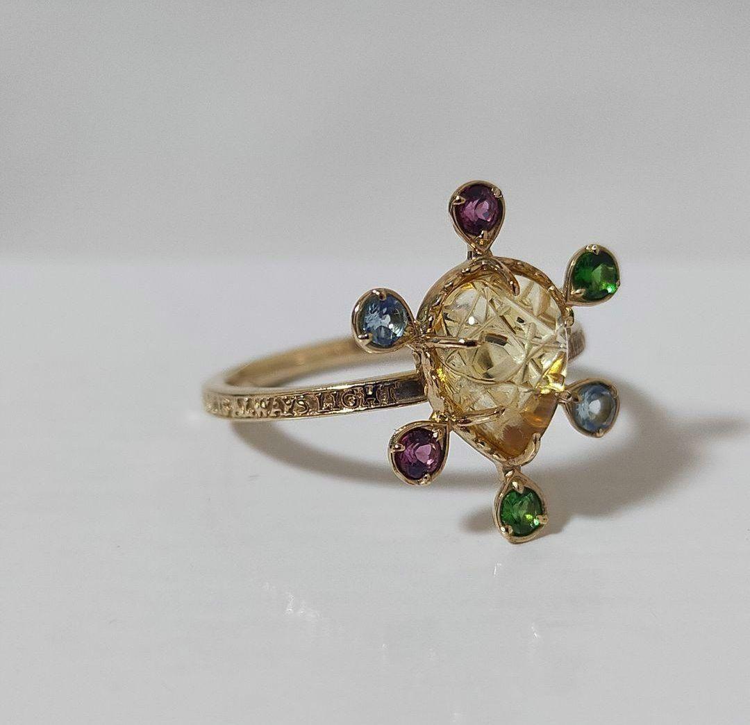 アガット K10 シトリン リング