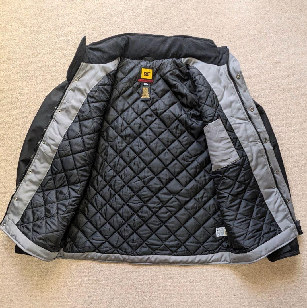 CAT 2XL 切り替え ワークジャケット 中綿キルティング ビッグサイズ 古着