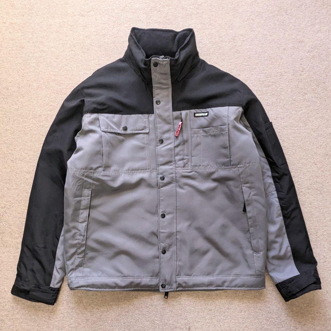 CAT 2XL 切り替え ワークジャケット 中綿キルティング ビッグサイズ 古着