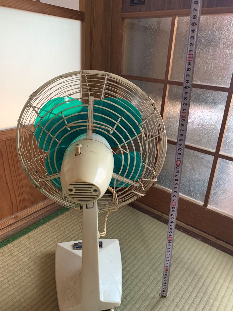 東芝　レトロ　昭和扇風機　グリーン　動作確認済み