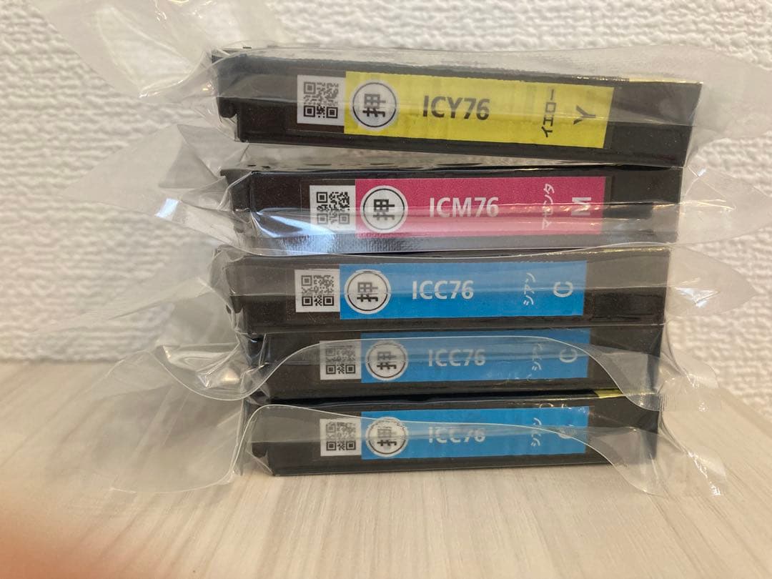 【純正・未使用】EPSON ICC76 インクカートリッジ 5個　IC4CL76
