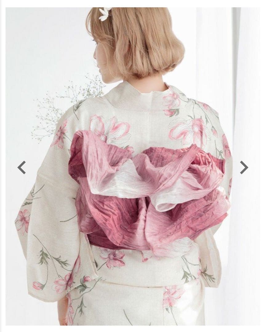 花柄浴衣・帯セット・着付けbook・下駄