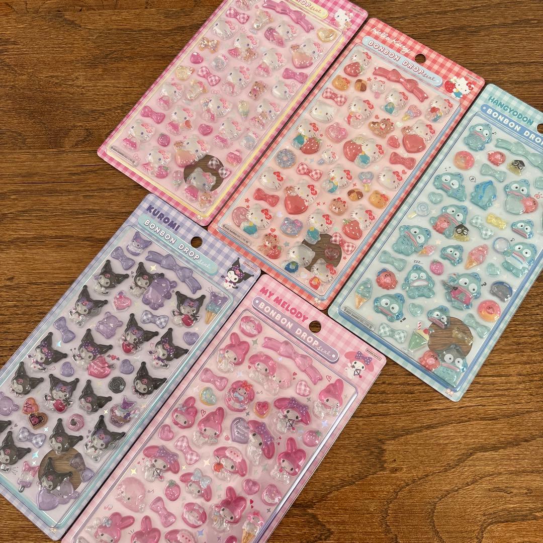 【正規品】　サンリオ　第2弾　ボンボンドロップシール　5種セット