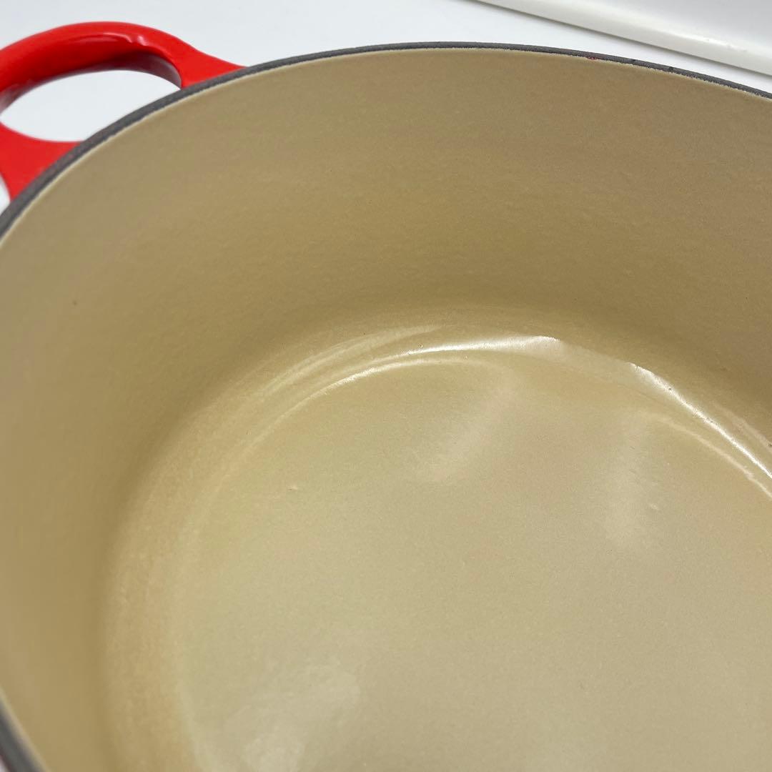 ルクルーゼ ココットロンド　24cm チェリーレッド 両手鍋