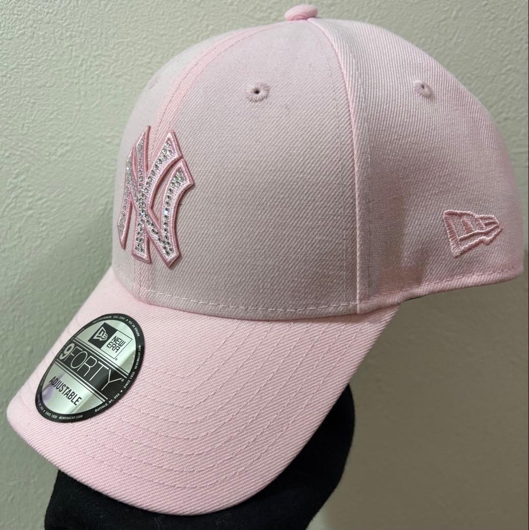 り*び様 NEWERA 9FORTY ピンク ラインストーン ヤンキース キャッ