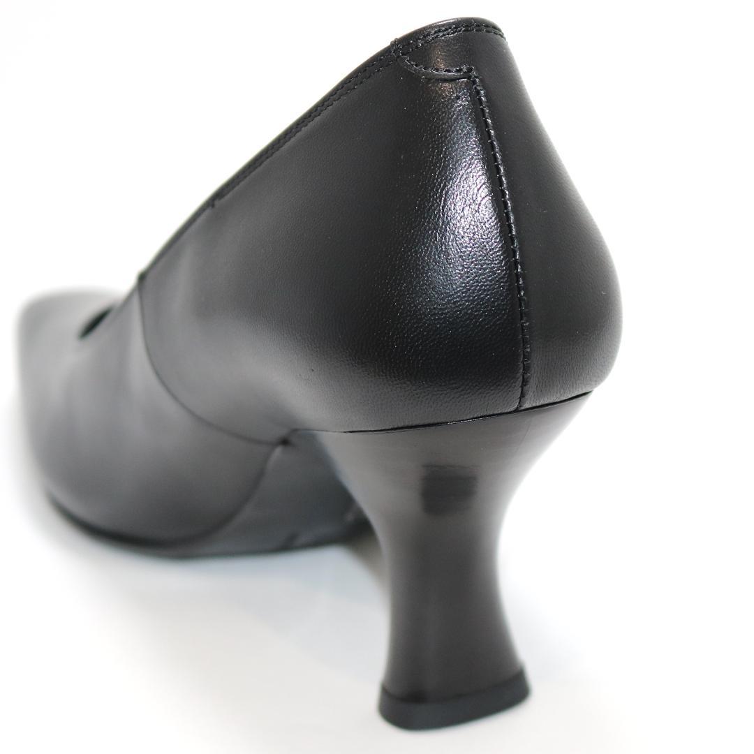 【未使用級】ワコール サクセスウォーク 黒 3E スクエアトゥ レザー パンプス