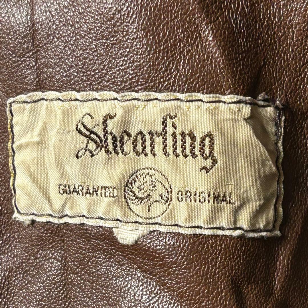 極暖】vintage ムートンボアギャングコート ラムスキン シープ レザー茶芯