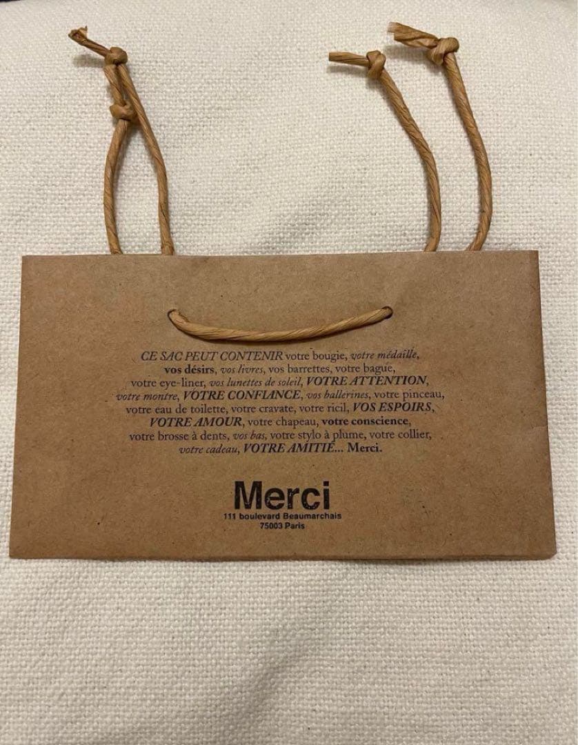 【新品未使用タグ付き】 Merci トートバッグ　ロゴ入りエコバッグ 水色