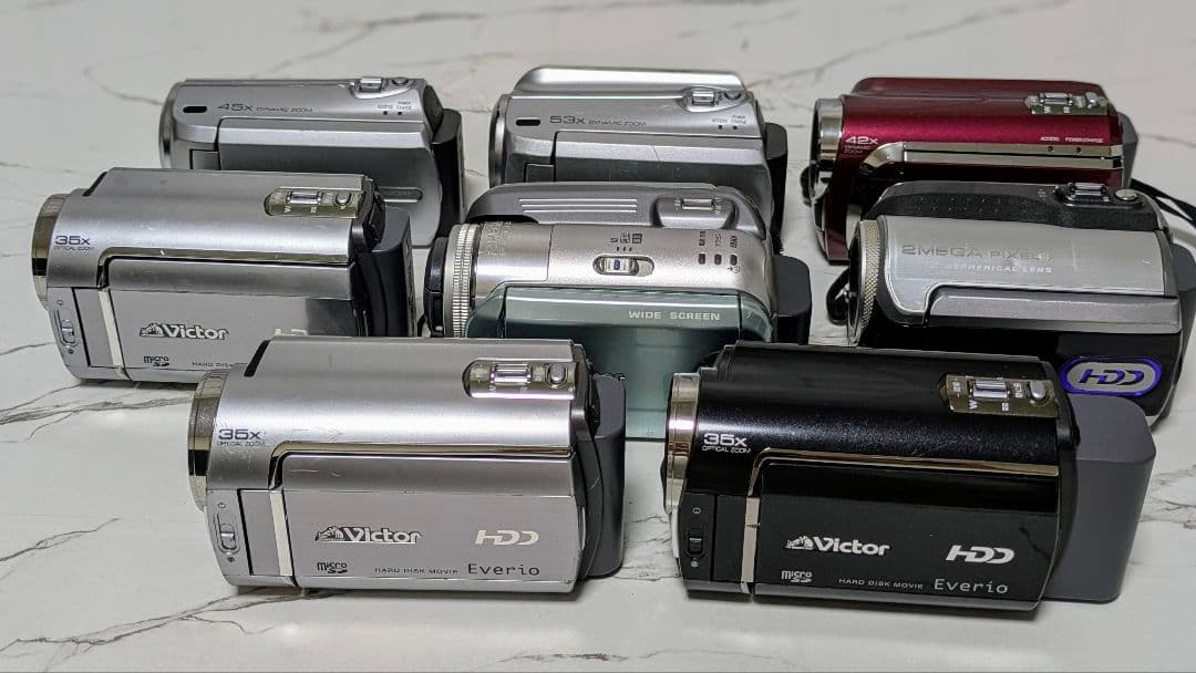 【動作品】Victor　GZシリーズ　HDD内蔵　ビデオカメラ　8台　まとめ