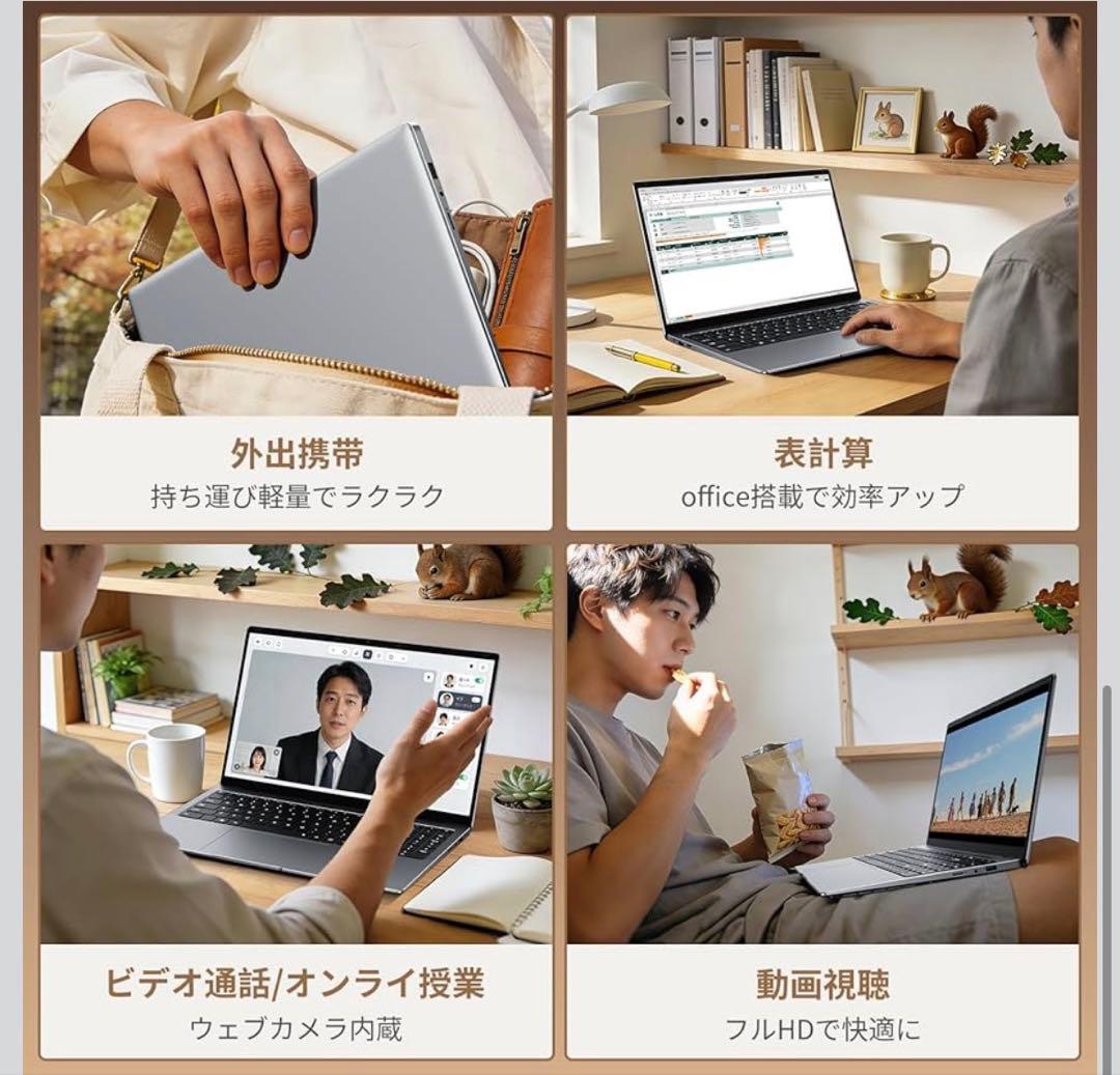 ノートパソコン Office搭載 パソコン Win 11 Pro 15.6インチ