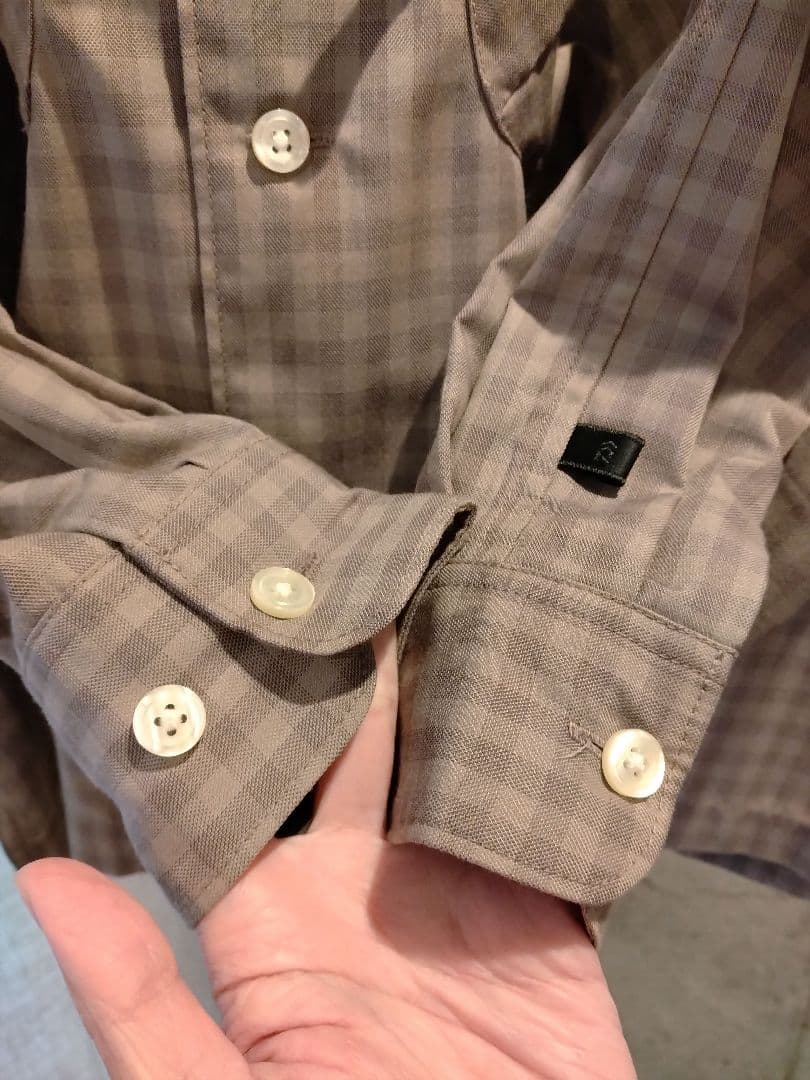 DAIWA PIER39 チェック オープンカラーシャツ グレージュ