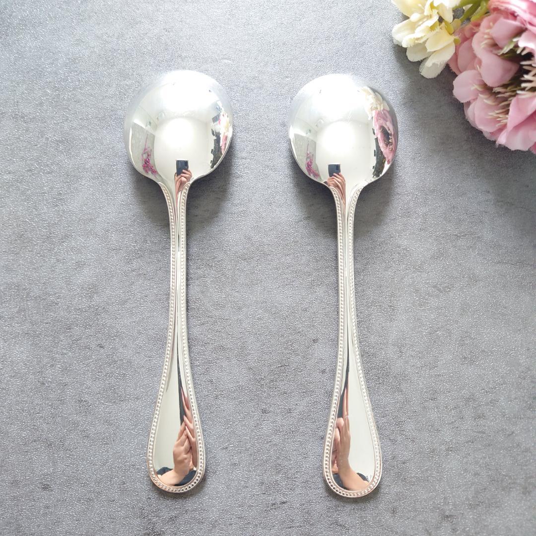 希少 美品 クリストフル パール コンソメスプーン 2点