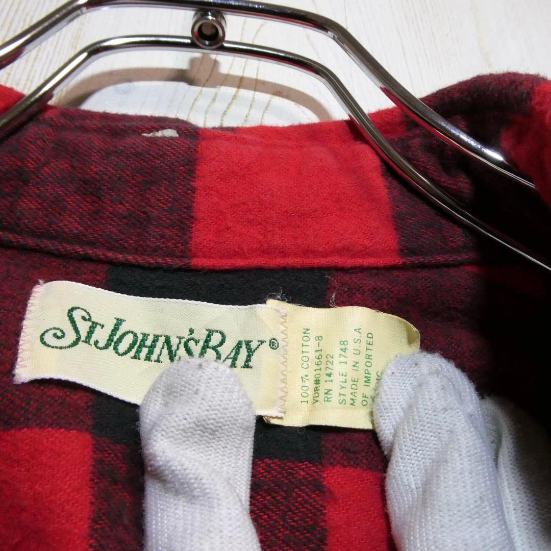 90's USA製　St. John's Bay バッファローチェックネルシャツ