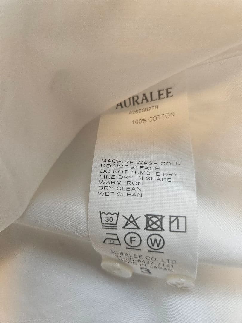 2026ss　オーラリー WASHED FINX TWILL SLIM 3白