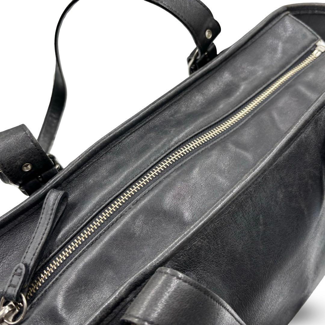 【ヴィンテージ】コーチ　トートバッグ　ビジネス　オールレザー　黒　肩掛け　大容量