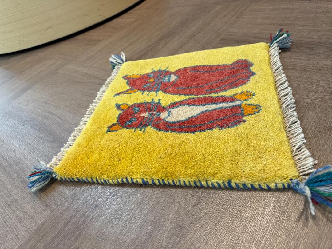 ペルシャギャッベ (ギャベ) チェアマット 40x40cm ギャッベ ラグ