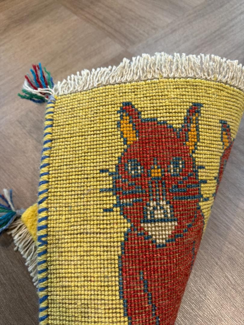 ペルシャギャッベ (ギャベ) チェアマット 40x40cm ギャッベ ラグ