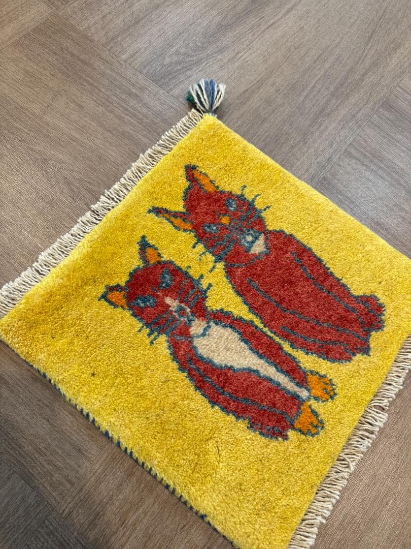 ペルシャギャッベ (ギャベ) チェアマット 40x40cm ギャッベ ラグ
