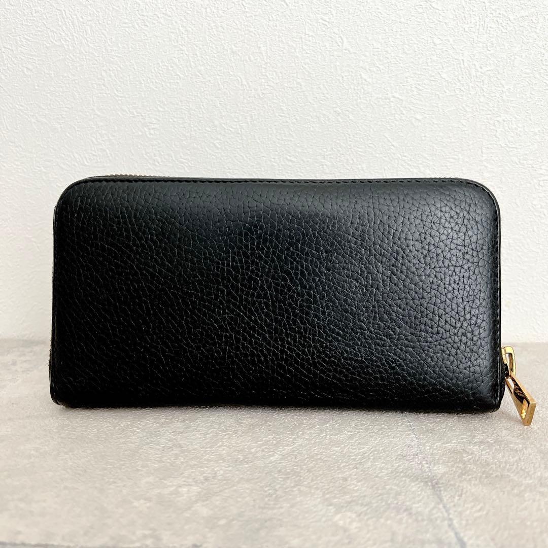 極美品✨トムフォード ラウンドファスナー 長財布ロゴ ブラック レザー