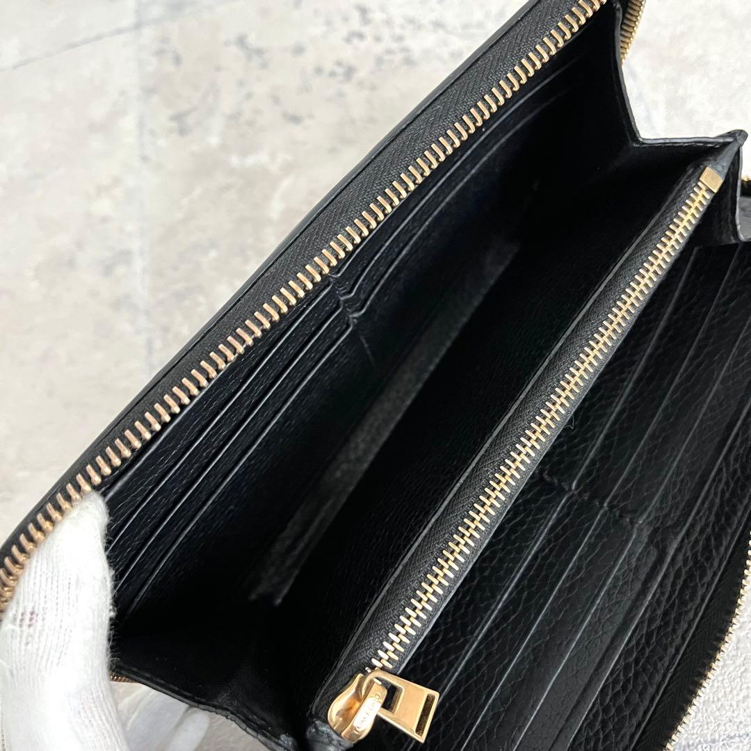 極美品✨トムフォード ラウンドファスナー 長財布ロゴ ブラック レザー