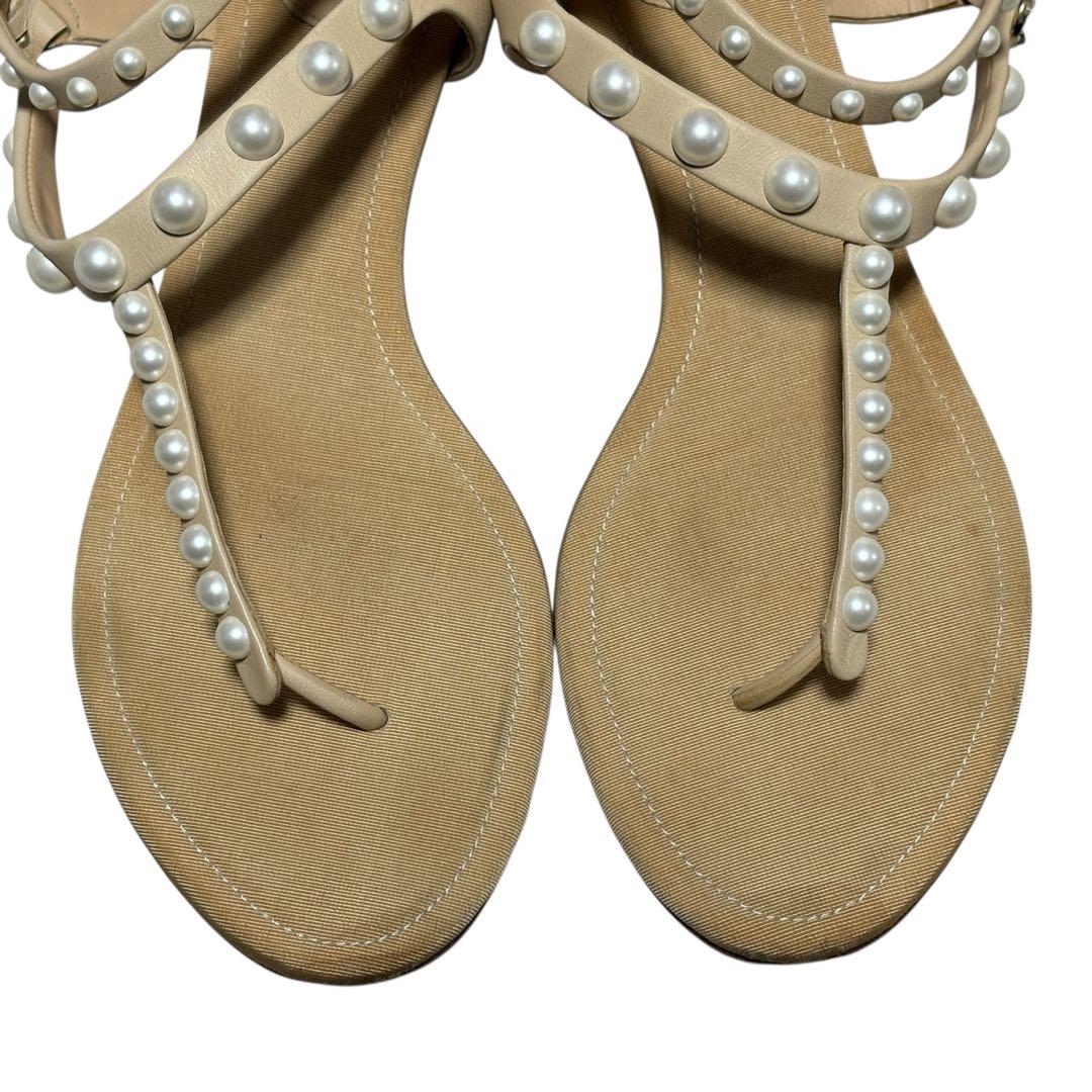CHANEL シャネル ココマーク パール サンダル 38 1/2