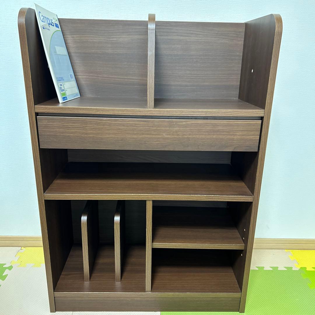 ランドセルラック　日本製　完成品　ウォルナット　本棚　キッズ　収納　充英アート