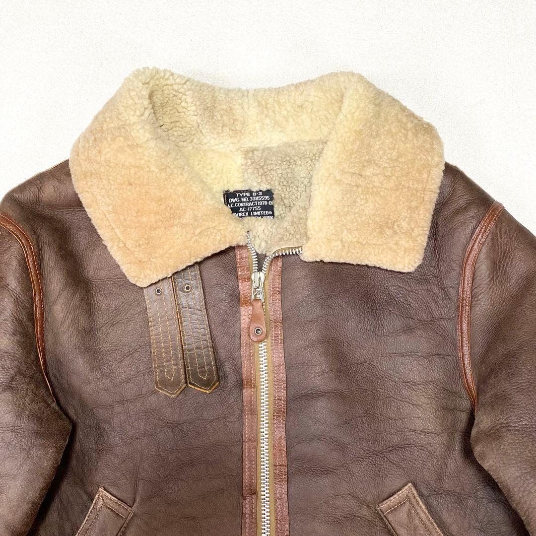 極美品✨希少 AVIREX B-3 フライトジャケット ムートン 42 USA製