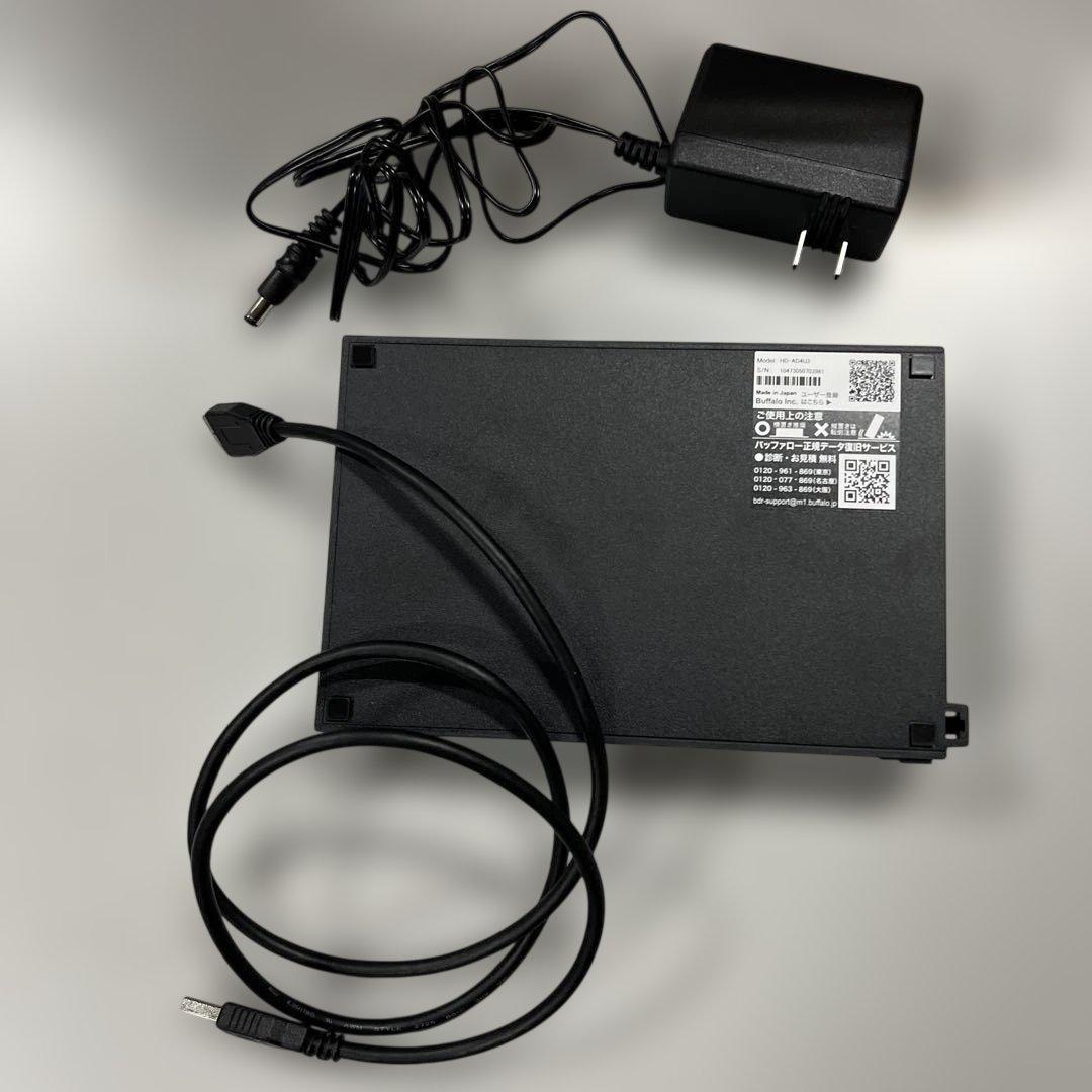 未使用　BUFFALO HD-AD4U3 4TB 外付けハードディスク
