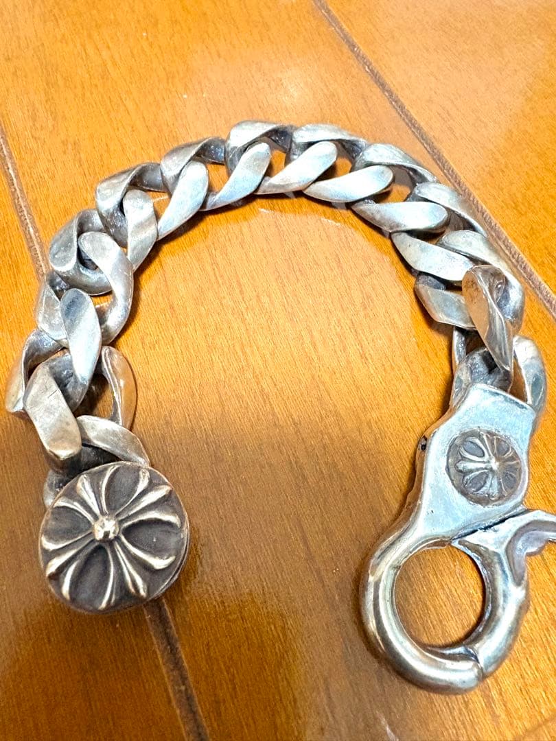 シルバー チェーンブレスレット 花モチーフ