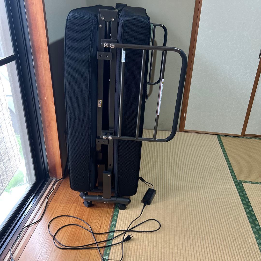 【みなくみ】電動シングル折りたたみベッド ブラック