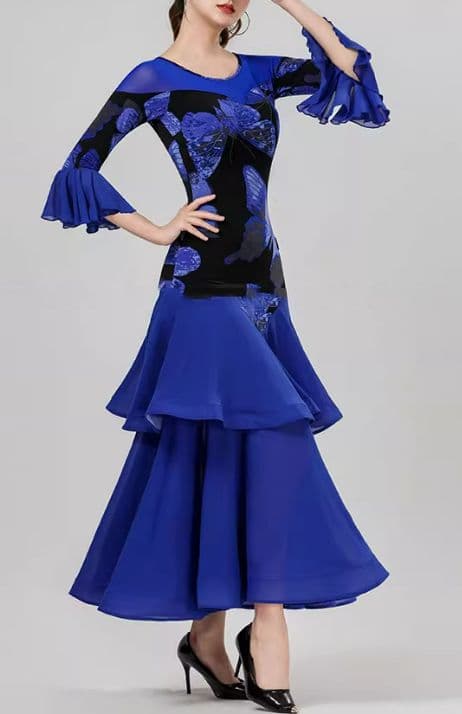 社交ダンスドレス スタンダードドレス 蝶々モダンダンス オーダーメイド