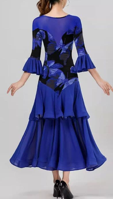 社交ダンスドレス スタンダードドレス 蝶々モダンダンス オーダーメイド