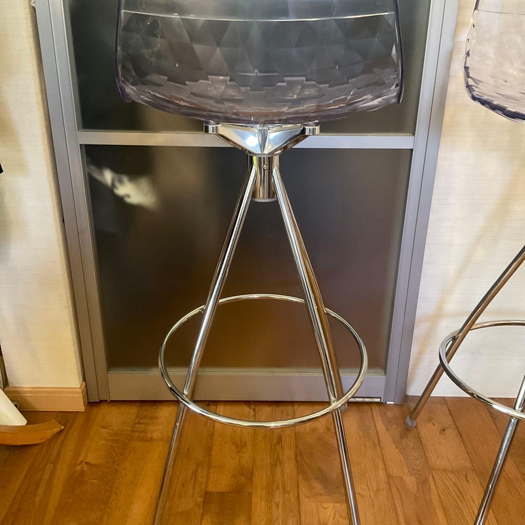 ゆ*す様 イタリア製 カルガリス ダイヤモンド パターン クリア スツール 2脚