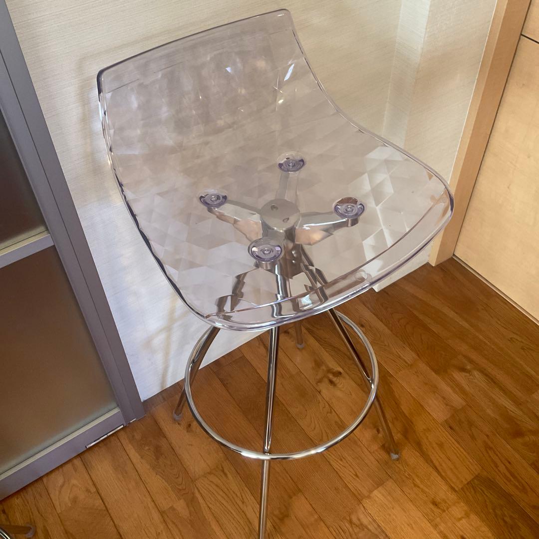 ゆ*す様 イタリア製 カルガリス ダイヤモンド パターン クリア スツール 2脚