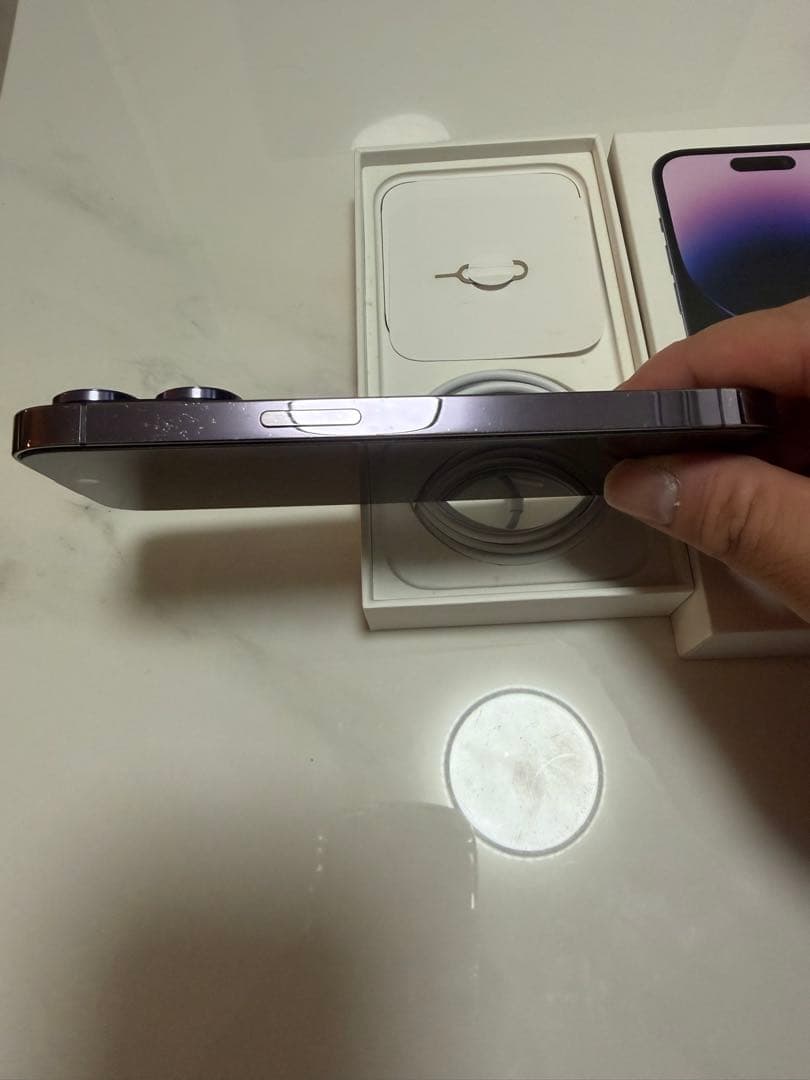 iPhone 14 Pro SIMフリー紫本体+箱シンガポール版カメラ音無し