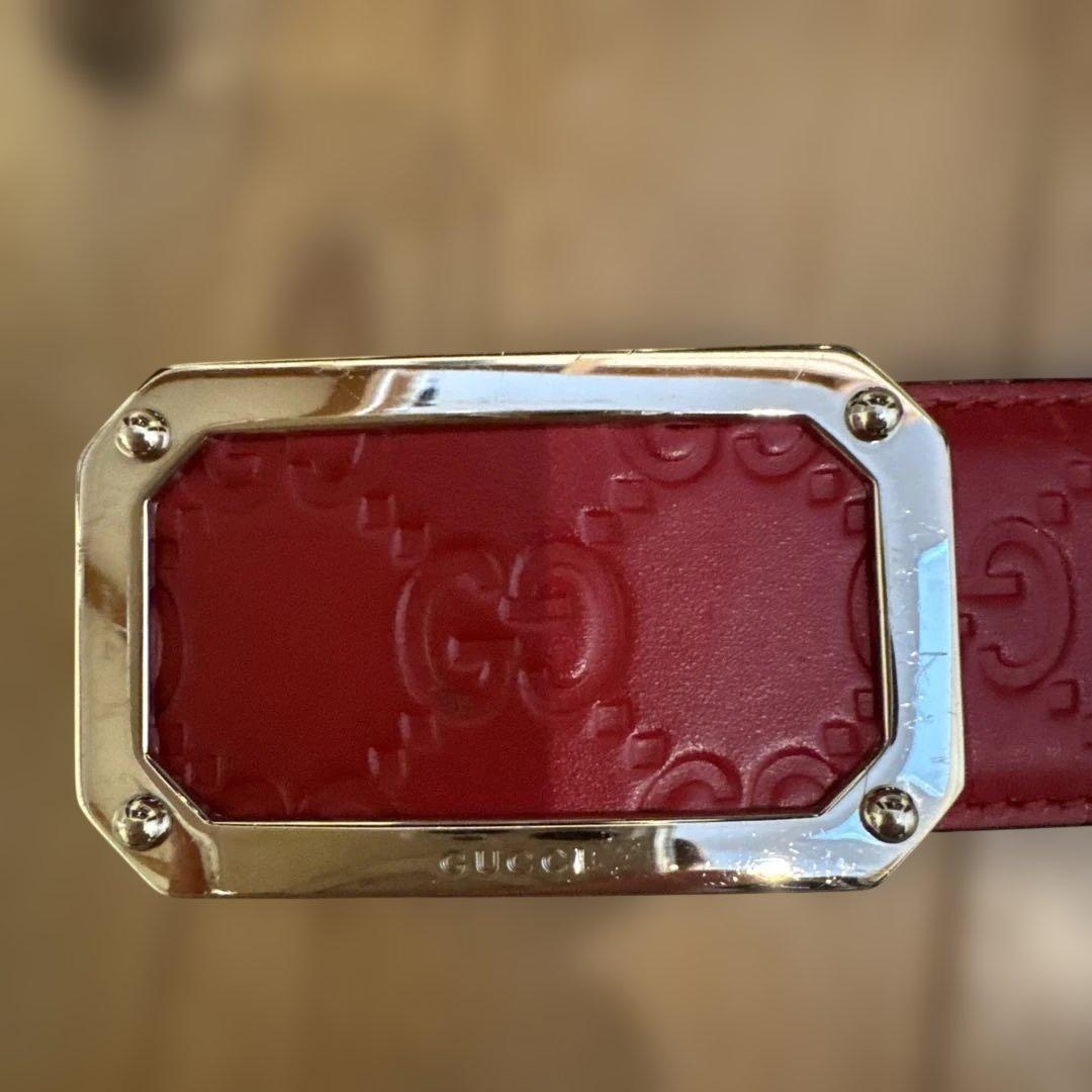 Gucci 赤 レザー ベルト