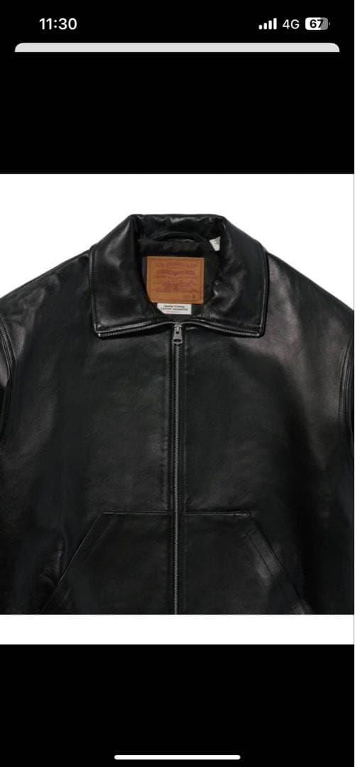 LEVI'S ブラック フルジップ レザージャケット XSサイズ 未使用