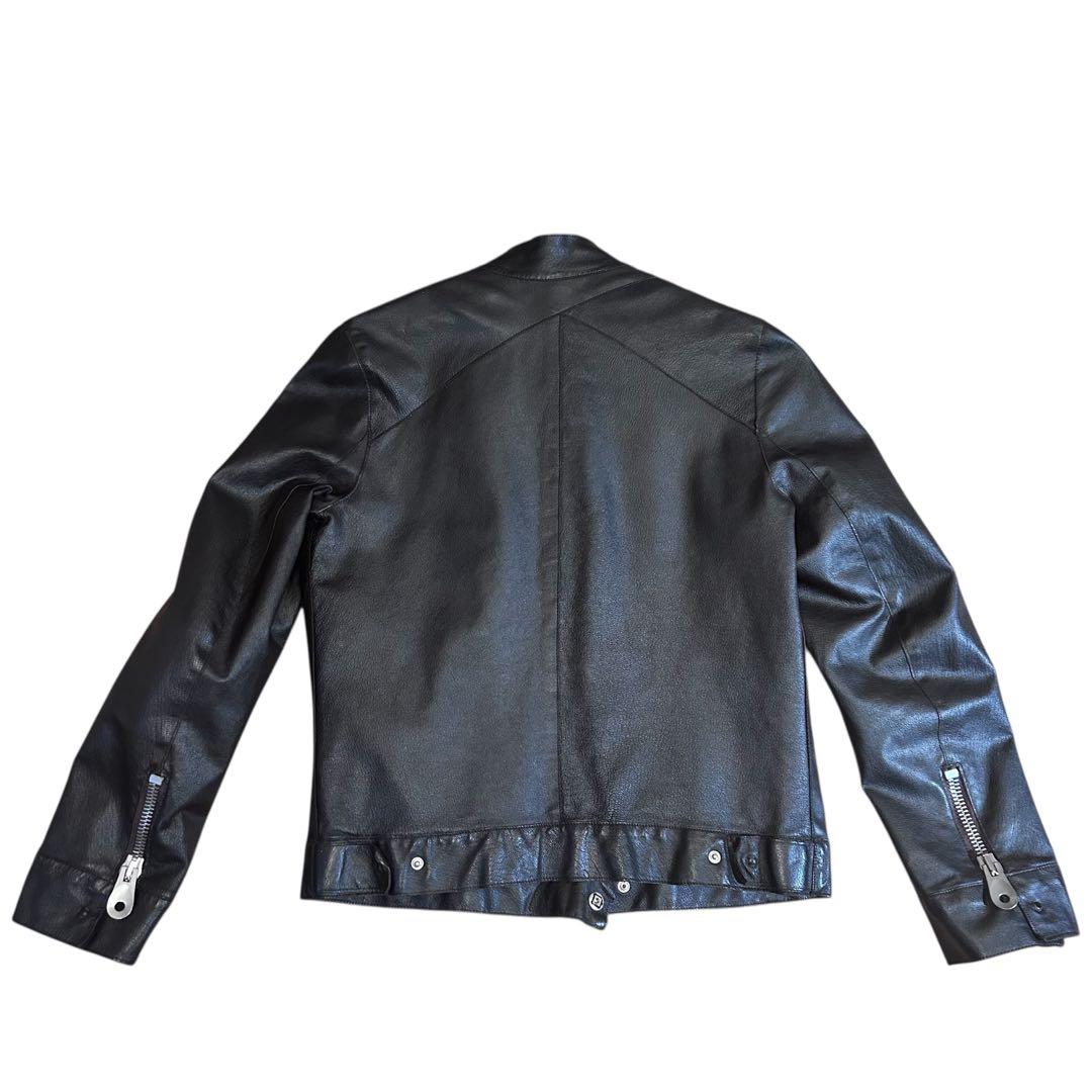 美品 マルコタリアフェリ 伊製 44 変形多連ジップ レザージャケット 焦茶 a