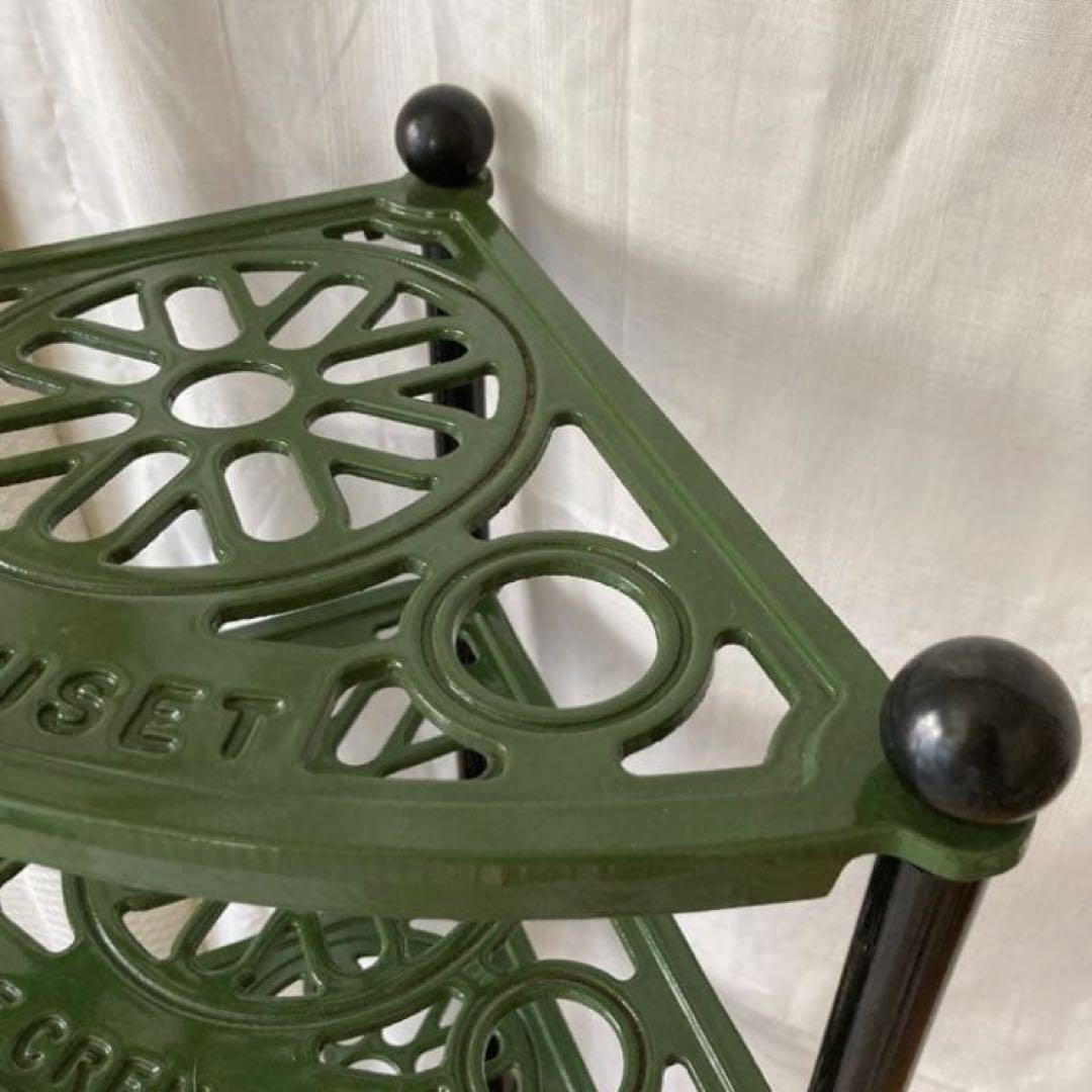 ルクルーゼ　ポットスタンド　モスグリーン5段（検索用：ストウブ）