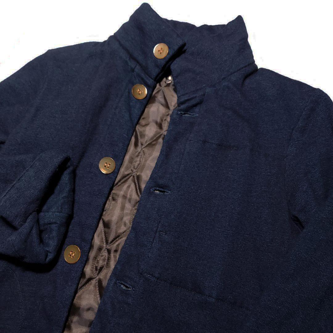 パラスパレス✨藍染 キルトジャケット インディゴ 中綿入り スタンドカラー日本製