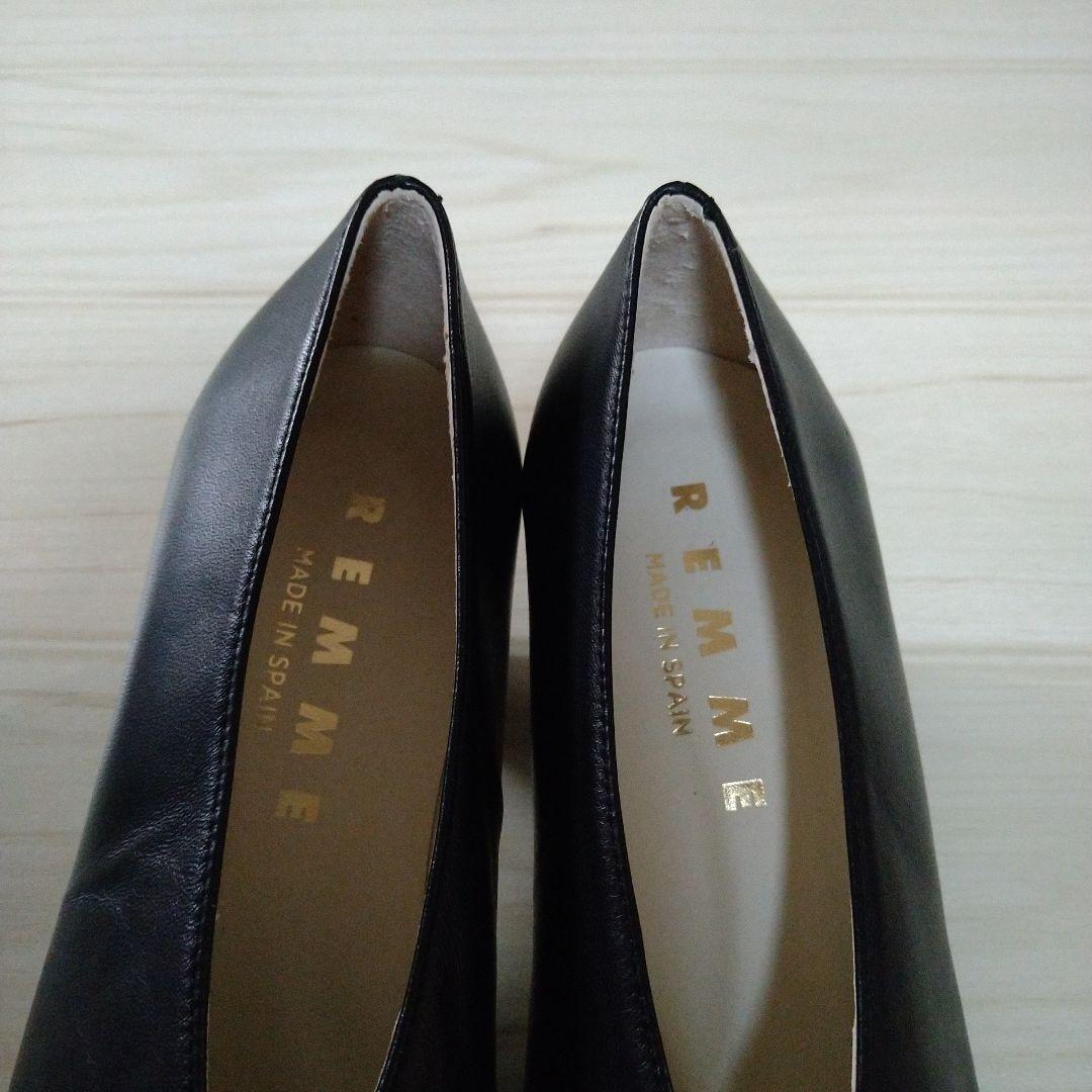 REMME レメ ブラック　レザーパンプス 黒