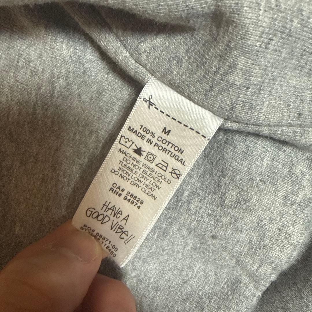 STUSSY DOUBLE FACE LABEL ZIP HOODIE グレー