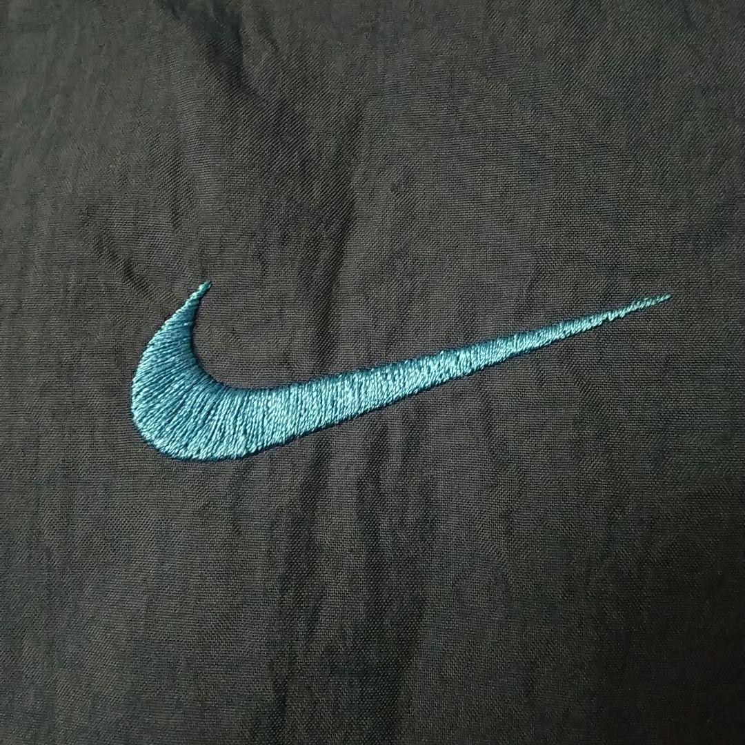 人気デザイン☆90s ナイキ 刺繍ビッグロゴ ハーフジップ ナイロンジャケット