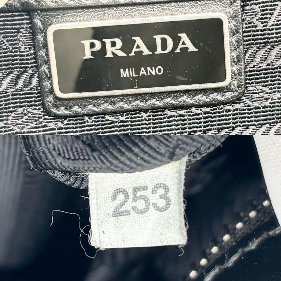 極美品 近年モデル プラダ ショルダーバッグ 斜めがけ可 サフィアーノレザー 黒