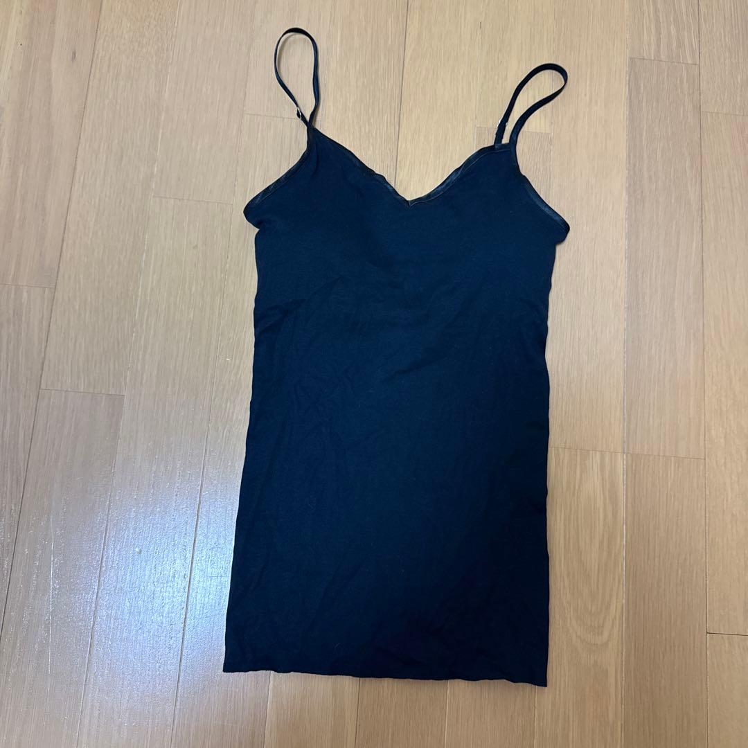 新品タグ付き HANROハンロ ブラキャミソール ブラトップ ブラック黒 XS