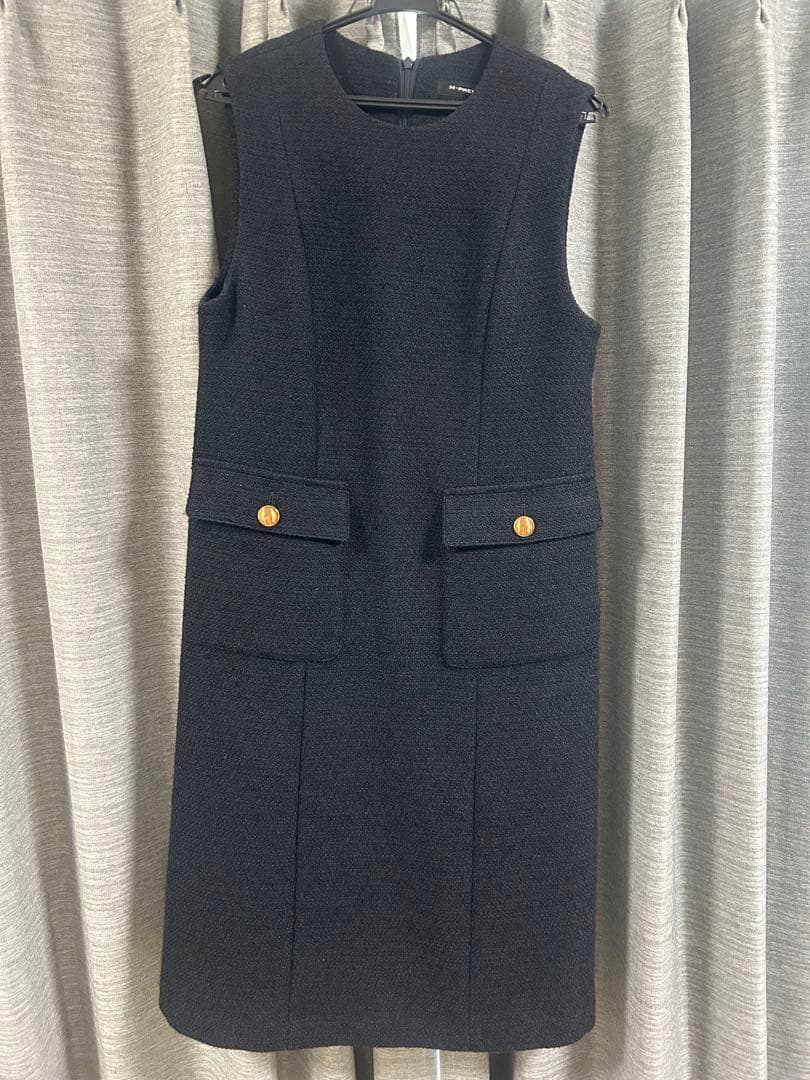 エムプルミエ M-PREMIER フラップポケットツイードワンピース