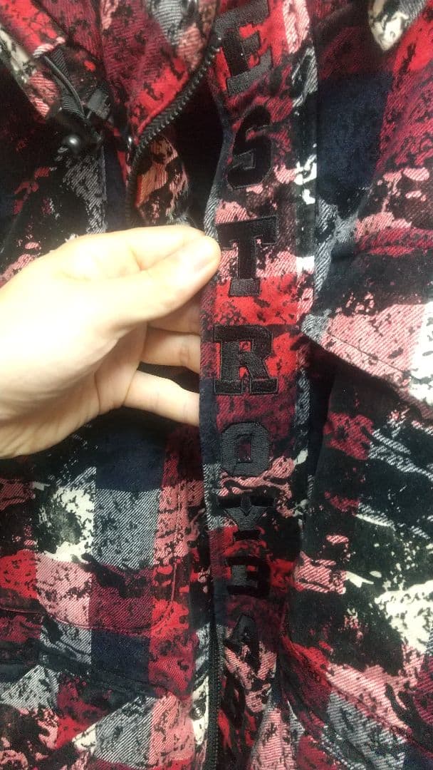 激レア山本kid着用ファイブオーチェック柄ダウンジャケット フード付き